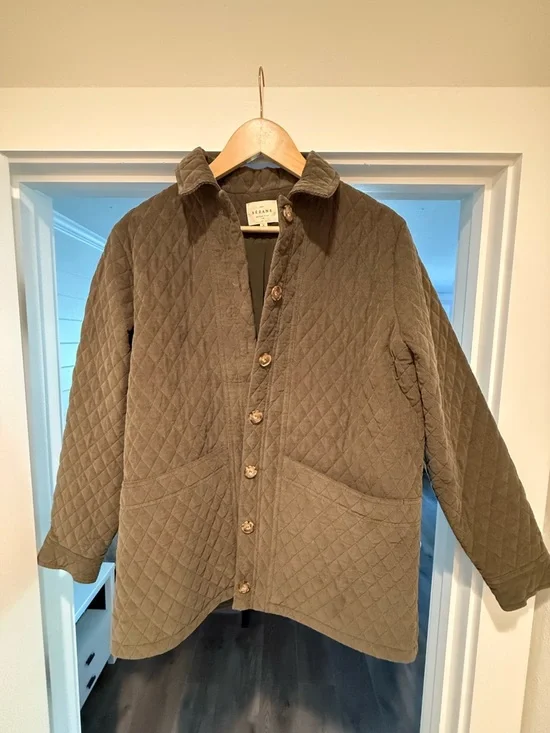 Sezane Will Quilted Olive Utility Jacket - Medium - Picture 4 of 6